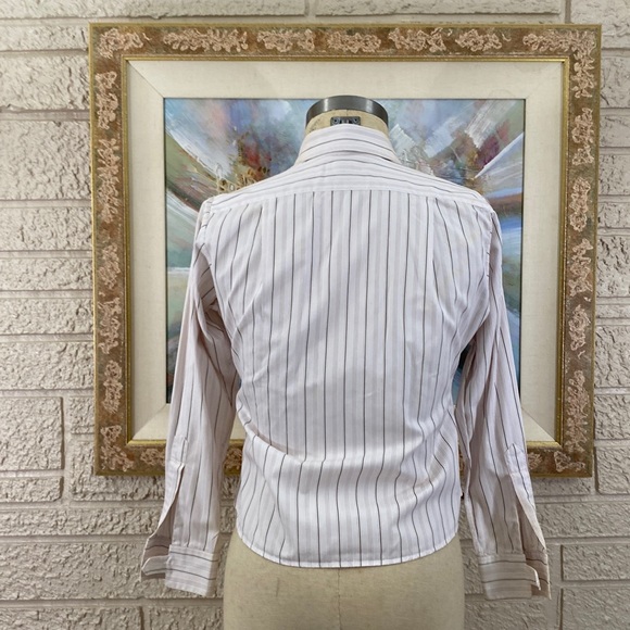 🌹From Collar To Cuff Striped Button Front Blazer Shirt - Picture 5 of 8